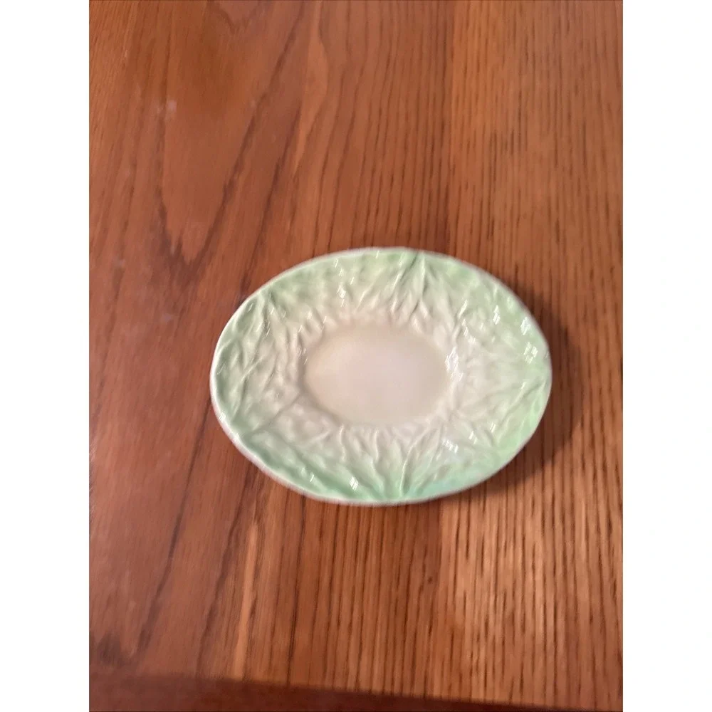 Shorter & Son Staffordshire‎ England Hand Painted Oblong Dish Cabbage Leaf